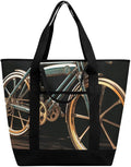 Insulated Shopping BagLarge Reusable Cooler Bags Bike Printed Foldable Shopping BagTravel Waterproof Shoulder Bag