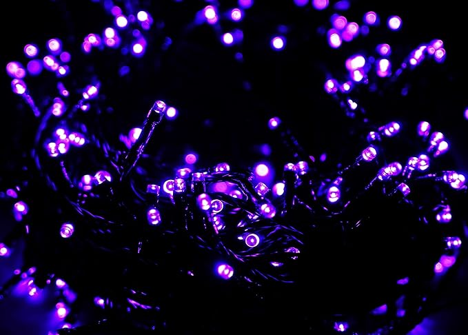 kemooie 500 LED Purple Christmas Lights 164 FT 8 Lighting Mode Plug in Waterproof Christmas Lights Outdoor for Birthday Christmas Wedding Party Garden Balcony Decor (Purple)