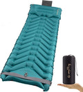 Sleeping Pad with Pillow Self Inflating Extra-Thick Ultralight Sleeping Mat Built-in Pump Ultimate for Camping Hiking Traveling Airpad Carry Bag Compact &amp Lightweight Air Mattress (Peacoc