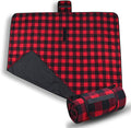 Tirrinia Waterproof Outdoor Blanket with Sherpa Lining Windproof Triple Layers Warm Comfy Foldable for Camping Stadium Beach Picnic Grass Concerts Car Dog 51''X 59'' &amp 59''X 80''