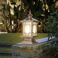 LED Solar Post Light Outdoor Aluminum Fence Post Cap Lamp Remote Control Dimmable Pillar Lights Solar IP65 Waterproof Column Light 15.7 X 7.3 Pillar Pedestal Lantern for Garden Yard