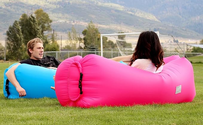 WEKAPO Inflatable Couch Air Lounger Chair - Camping &amp Beach Accessories Portable Blow up Sofa for Hiking Lawn Indoor/Outdoor Movies &amp Music Festivals. Lightweight and Easy to Set Up Air Ham