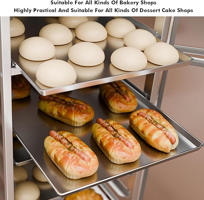 Large Bread Pan Rack Rolling Baking Speed Rack Commercial Cooking For Home And Use(129x46x60cm-12Tier)