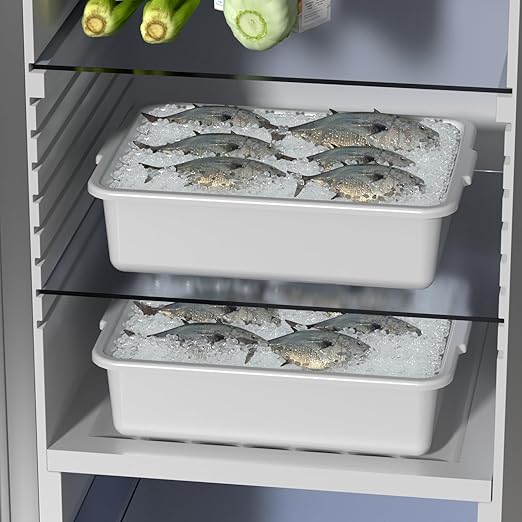 4 Pack Rectangle Utility Dish Tubs 13 Liter Restaurant Bus Tub Light Gray