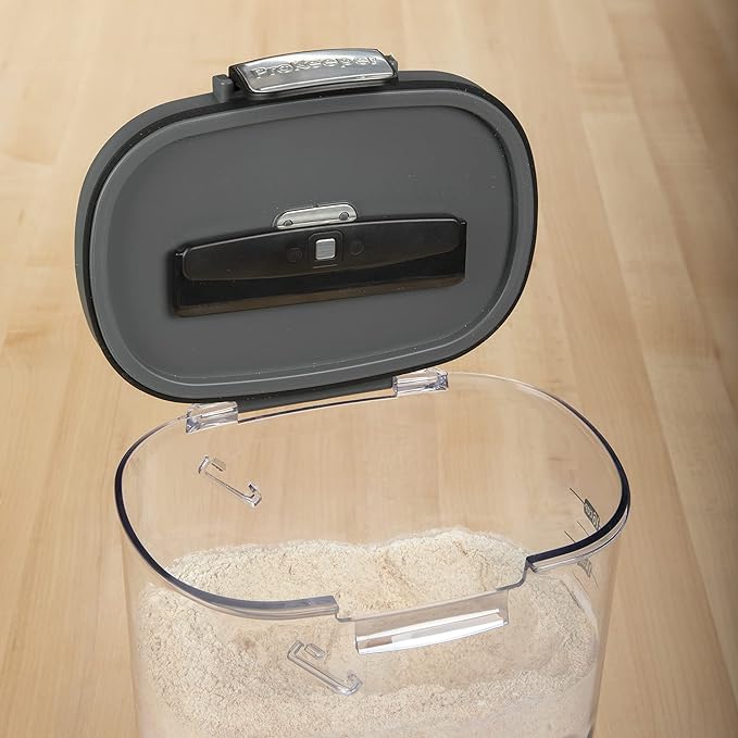 Progressive International ProKeeper+ Clear Plastic Airtight Food Baker's Kitchen Storage Organization Container Canister Set with Magnetic Accessories 2- Piece Set (Flour 4-Quart)