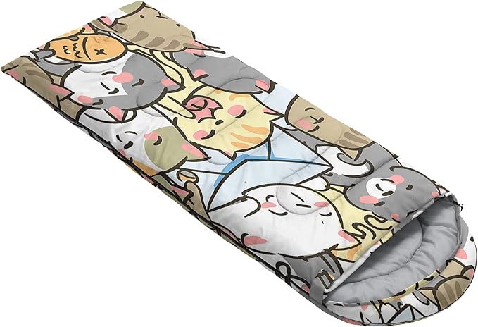 QOOMO Camping Sleeping Bags3 Season Warm &amp Cool WeatherLightweightWaterproof Sleeping Bags for Adults &amp KidsTravelingand OutdoorsCamping Gear Equipment