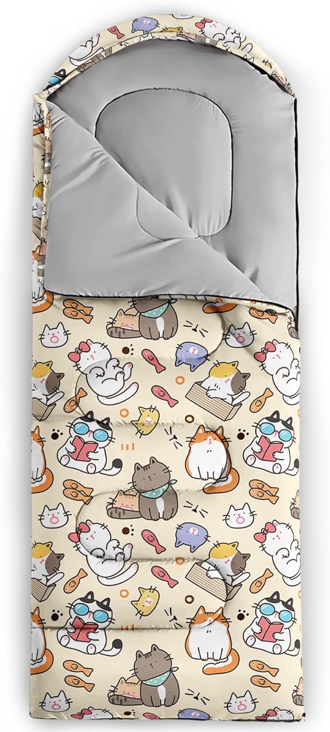 QOOMO Camping Sleeping Bags3 Season Warm &amp Cool WeatherLightweightWaterproof Sleeping Bags for Adults &amp KidsTravelingand OutdoorsCamping Gear Equipment