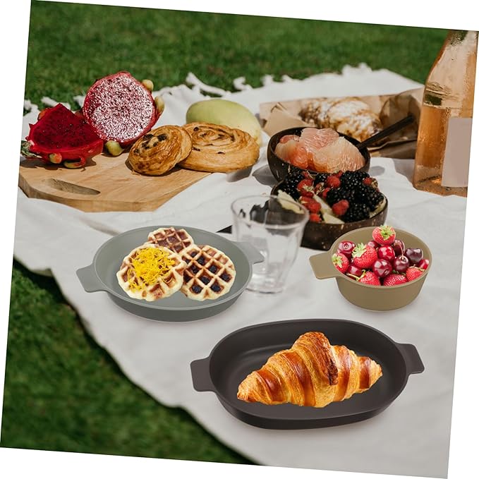 BESPORTBLE Portable Plastic Dinnerware Set Reusable Camping Plates Bowls Serving Platters Small Bowls for Side Dishes Decorative Outdoor Plates for Patio