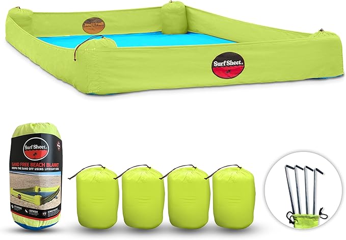 Sandproof Beach Blanket - Oversize Large Outdoor Picnic Blanket for Beaches &amp Camping - Portable Family Beach Blanket Waterproof Sandproof for Parks Travel Vacation Essentials (Yellow)