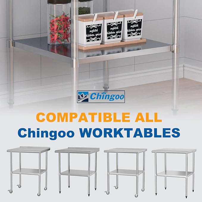 Stainless Steel Undershelf 30x30 Inches for Commercial Work Table - Bottom Shelf Add-On Extra Storage for NSF Kitchen Restaurant Café Bakery or Food Prep Stations