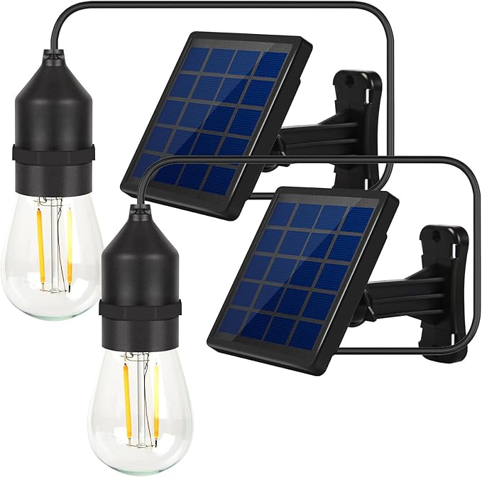Solar Light Bulb Dusk to Dawn Solar Lights Indoor Waterproof 3000K with Cable 9.8FT Portable Hanging Pendant for Replacement DIY Chicken Coop Outdoor 2 Pack