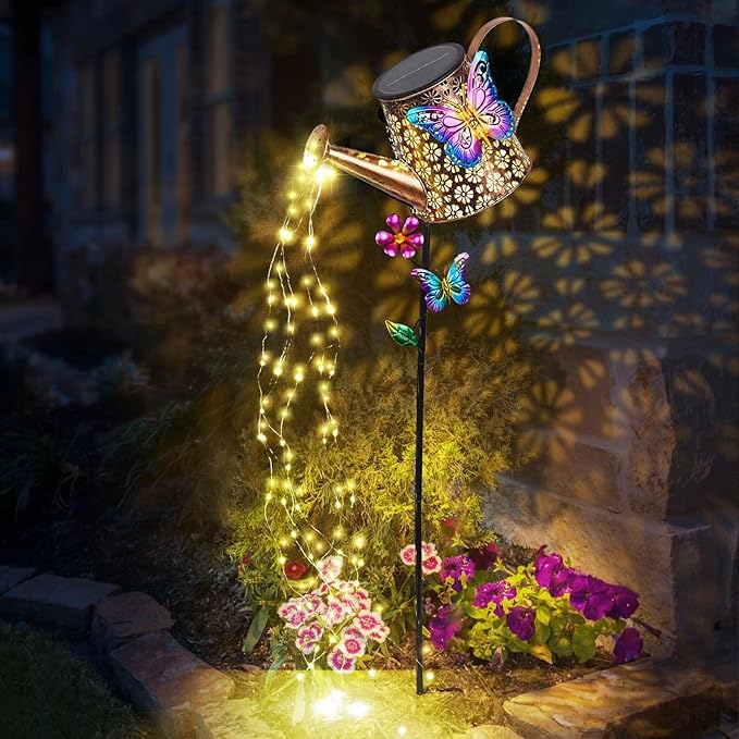 Solar Watering Can with Lights Outdoor Garden 41 Tall Waterproof Garden Stake Lights Decoration for Yard Lawn Patio Pathway Front Porch Landscape Gardening Gifts for Mom Grandma Women Birthday Gift