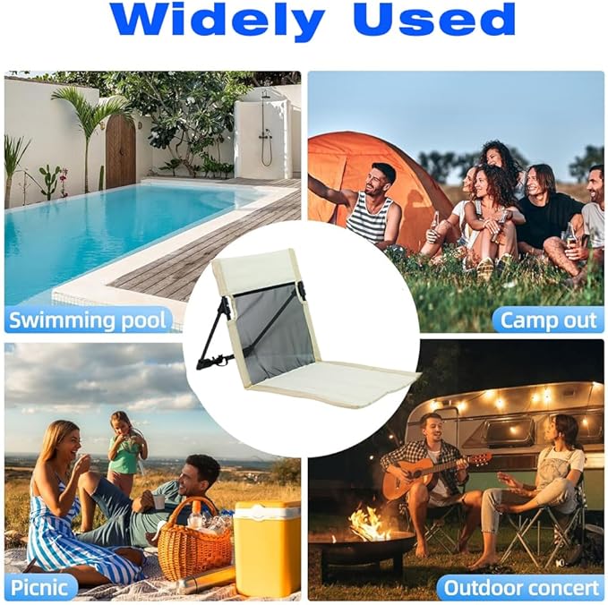 2 Pack Foldable Camping Chairs with Mesh BackrestUltra-Light Portable Beach Chairs with Carry Bag for Sunbathing Swimming Poolside Picnic Lawn Road Trips (Khaki)