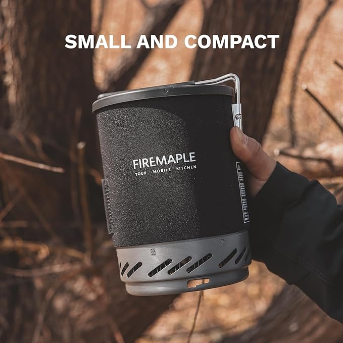 Fire-Maple Fixed Star 1 Pro Backpacking &amp Camping Stove System | Upgraded Foldable Handle | Portable Pot &amp Jet Burner Set for Hiking Trekking &amp Emergency Use