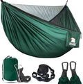 Covacure Camping Hammock - Lightweight Double Hammock Hold Up to 772lbs Portable Hammocks for Indoor Outdoor Hiking Camping Backpacking Travel Backyard Beach（Dark Green）