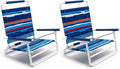 SunnyFeel Low Folding Beach Chair for Adults Lightweight Beach Chair Portable Camping Sand Chairs with Hard Armrest Supports 300lbs for Lawn Concert