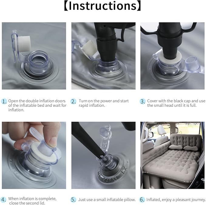 Car Air MattressCamping Air Mattresses for Ford Escort/Fiesta/Focus/Kuga/Mondeo/Mustang Car Bed Air Mattress with Electric Pump Car Bed for Outdoor and TravelB