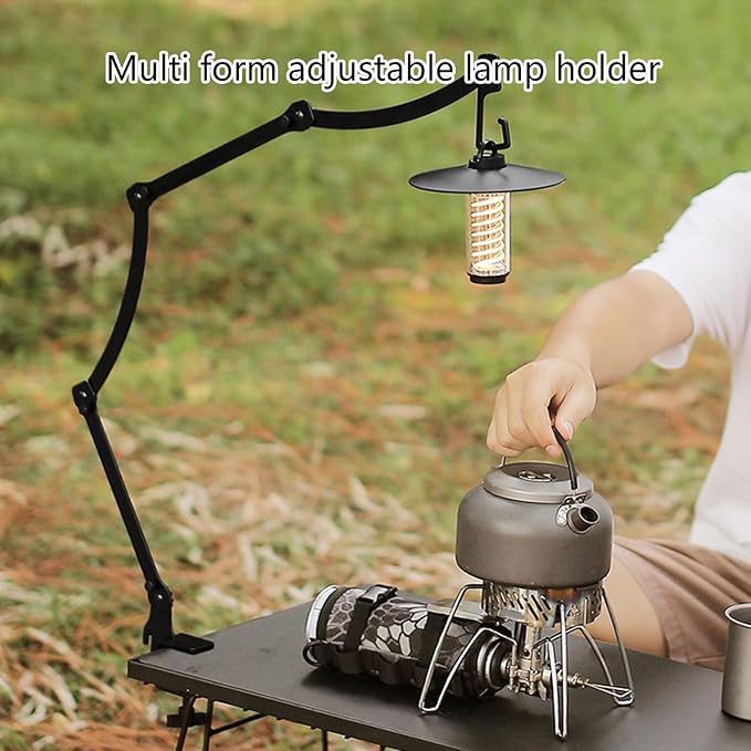 Folding Lamp Stand Outdoor Table Lamp Hanger Rack Portable Desktop Camping Light Stand for Outdoor Camping Hiking