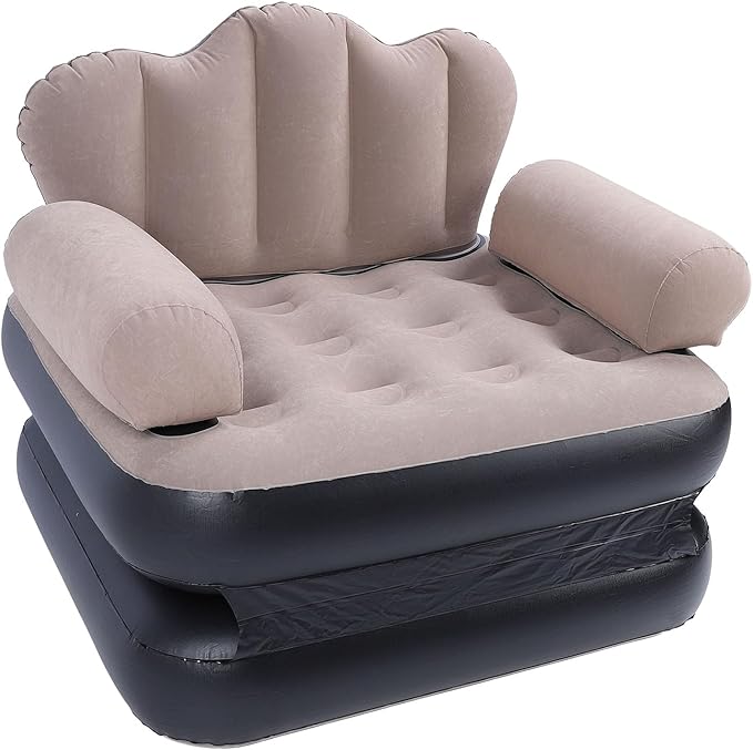 Walfront Portable Inflatable Sofa Mattress Soft Pressure Pressure Existing Couch Bed for Travel Camping
