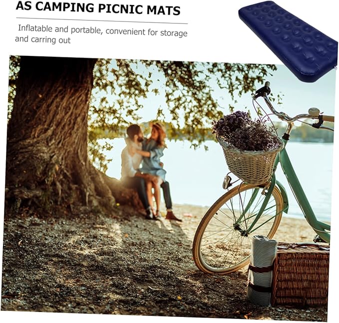 1Pc Inflatable Camping Air Mattress Bed Foldable Single Cushion for Outdoor Use Durable Sleeping Mat with Honeycomb Design for Travel and Easy Storage