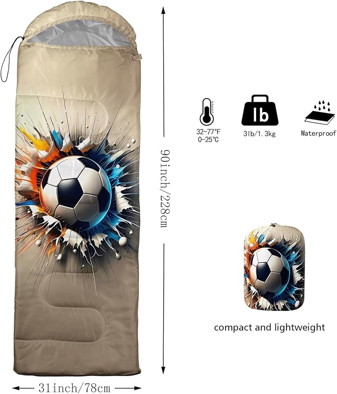 QOOMO Camping Sleeping Bags3 Season Warm &amp Cool WeatherLightweightWaterproof Sleeping Bags for Adults &amp KidsTravelingand OutdoorsCamping Gear Equipment
