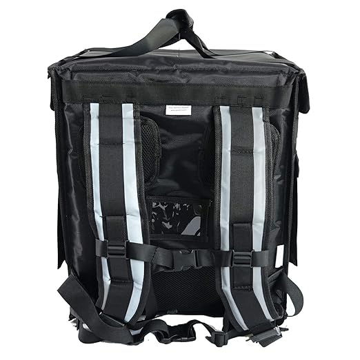 PK-65Abl:10-12 Pizza Delivery backpack Bag 16 L x 12 W x 18 H Open from Top and Side. Insulated Food Delivery Box Insulated Cabinet for Catering Restaurant Delivery Bike Drivers