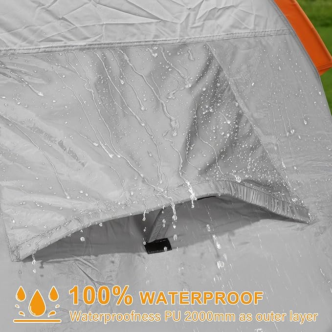 Pickup Truck Tent Waterproof PU2000mm for Camping 5.5-6 Ft Bed2-Person Sleeping with Double Layer Design Windows Portable Overland Tent Expandable Triangle Sunshade Awning