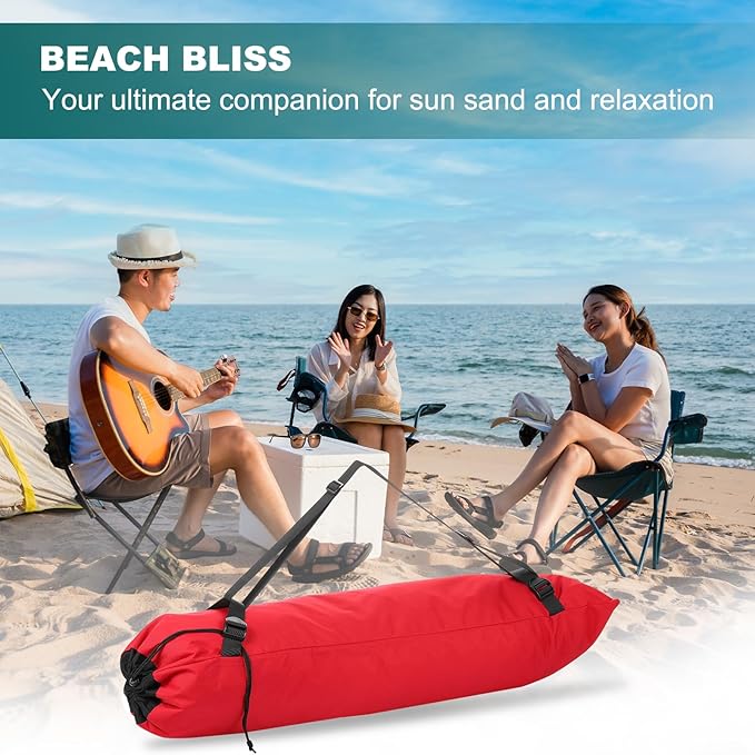 PATIKIL Foldable Camp Chair Replacement Bag 2 Pcs Camping Chairs Folding Chair Carry Bag with Adjustable Shoulder Strap for Outdoor Camping Fishing Storage Red Black