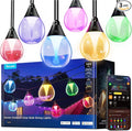 Govee Clear Bulb Outdoor String Lights 144ft RGBWIC Smart Outdoor Lights with 45 Dimmable LED Bulbs 111 Scene Modes IP67 Waterproof &amp Shatterproof Works with Alexa Google &amp Matter for Pat