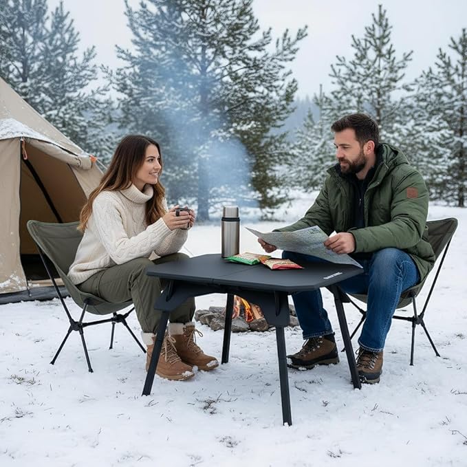 TOPCHANCES Folding Camping Table OutdoorUltralight Aluminum Camping Tables Multifunctional Portable Folding Table with Carrying Bag for Holiday Festival Camping Travel Picnic Grilling