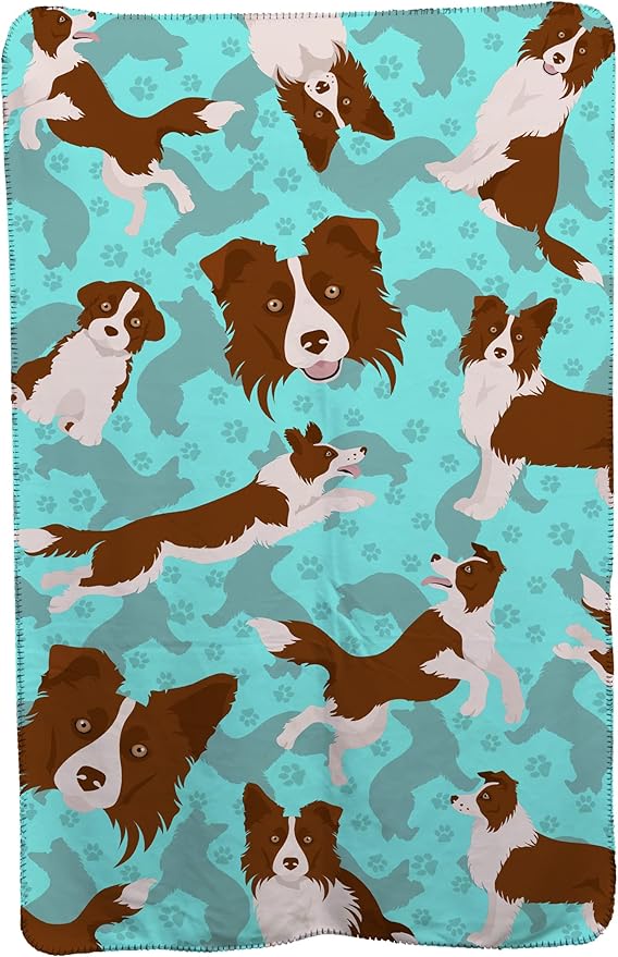Caroline's Treasures MLM1063TBLT Red Border Collie Soft Travel Blanket with Bag Airplane Blanket Indoor Outdoor Camping Blanket for Traveling Picnics Beach Trips Concerts