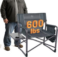Timber Ridge XXL Directors Chair 600lbs Capacity Heavy Duty Folding Camping Chair with Side Table &amp Insulated Pocket Oversized Portable Chair with Carry Strap