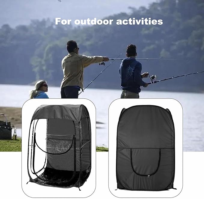 Sports Pod Pop Up Tent Weather Pod 2 Person with Transparent Windows Protection Cold Wind and Rain for Outdoor Sports Camping Fishing