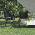 Folding Camping Chairs Set of 2 Black 21.7 x 21.3 x 30.7 in Lightweight Outdoor Chairs for Patio Deck Garden Terrace Portable Picnic Lawn Seating 220 lb Capacity for Beach Camping