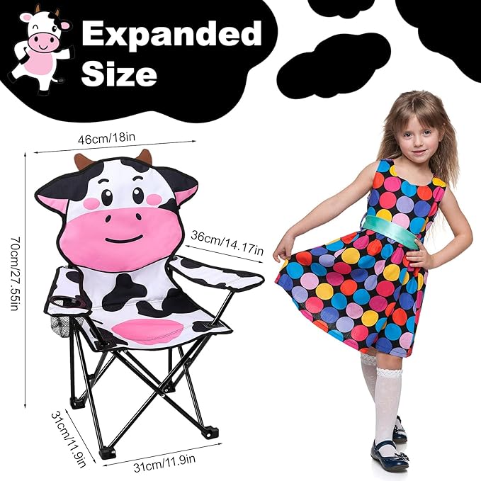 KABOER Kids Outdoor Folding Lawn and Camping Chair with Cup Holder and Carrying Bag Children's Camping Chairs