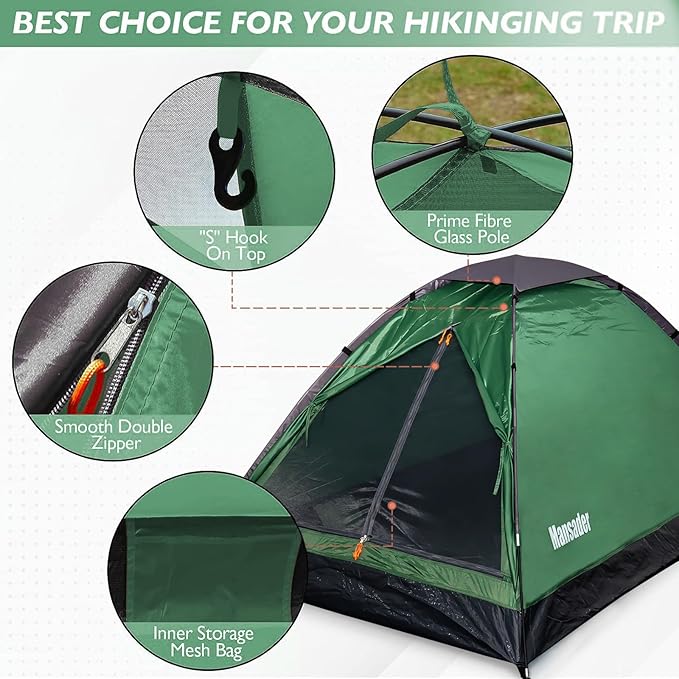 2 Person Camping Dome TentWaterproof Lightweight Portable Tents for Outdoor Camping Hiking Travel
