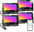ChangM LED Flood Light Outdoor 500W EquivalentBluetooth RGB Flood Lights with APP Control DIY ScenesIP66 WaterprooofTimingWarm White 2700K Color Uplight