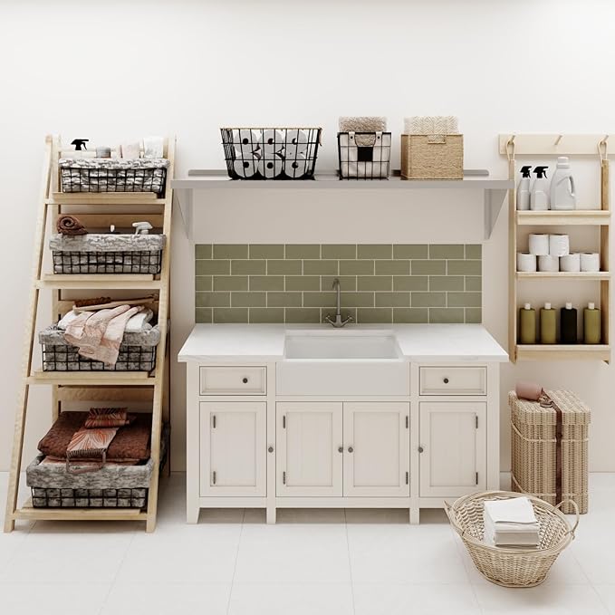 AmGood 18 x 60 Stainless Steel Wall Shelf | Appliance &amp Equipment Metal Shelving | NSF | Kitchen Restaurant Garage Laundry Utility Room | Heavy Duty | Squared Edge