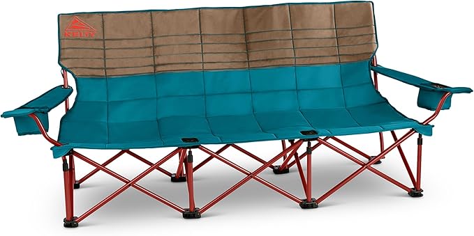 Kelty Lowdown Couch - 3 Person Capacity Camping Chair Extra Large and Sturdy Bench for Campsites Soccer Games and Backyard Parties
