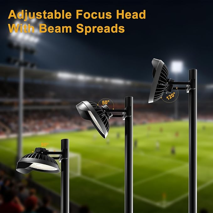 2Pack Stadium Lights Outdoor LED Flood Lighting 450W 67500LM (1800W Eqv.) Sports Count Light AC120-277V 5000K IP65 Waterproof Area Lighting - 5 Yrs Warranty