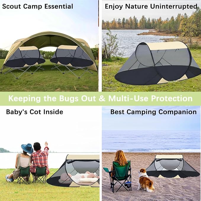 Akiky Pop Up Mosquito Tent for Camping1 Person Camping Tent with Bug Screen TentMosquito Net Foldable Portable for Adults Kids