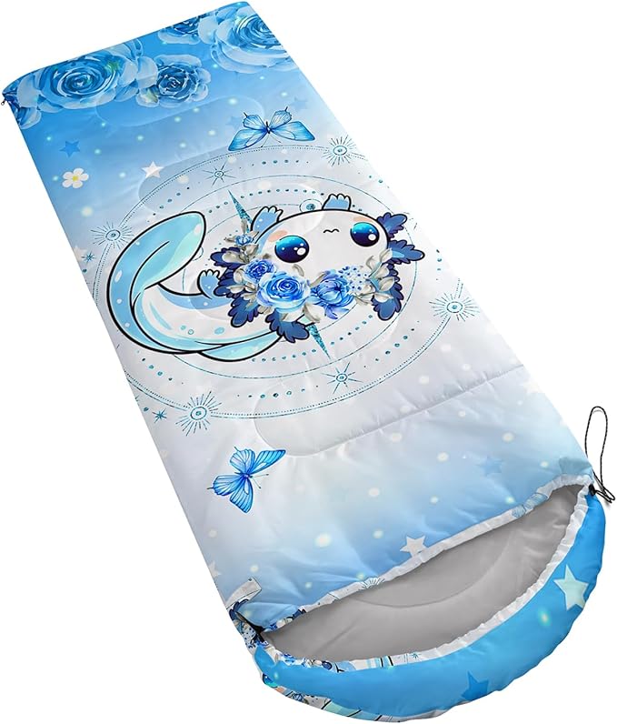 AILONEN Outer Space Astronaut Camping Sleeping BagsLightweight &amp Waterproof3 Season Warm &amp Cool WeatherCartoon Sleeping Bags for KidsBoys Girls TravellingOutdoors