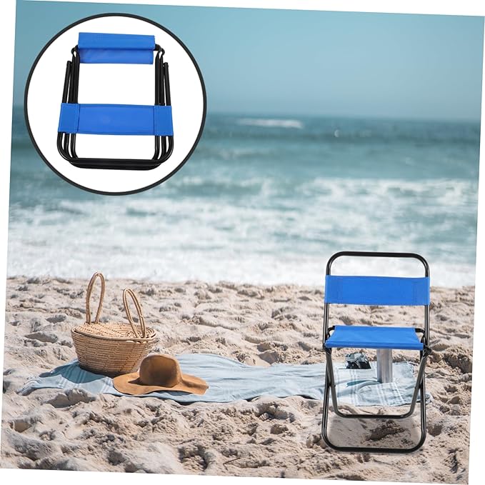 GANAZONO Foldable Outdoor Camping Chair Portable Fishing Stool Backrest Compact Lightweight Design for for Hiking Picnics and Beach Use