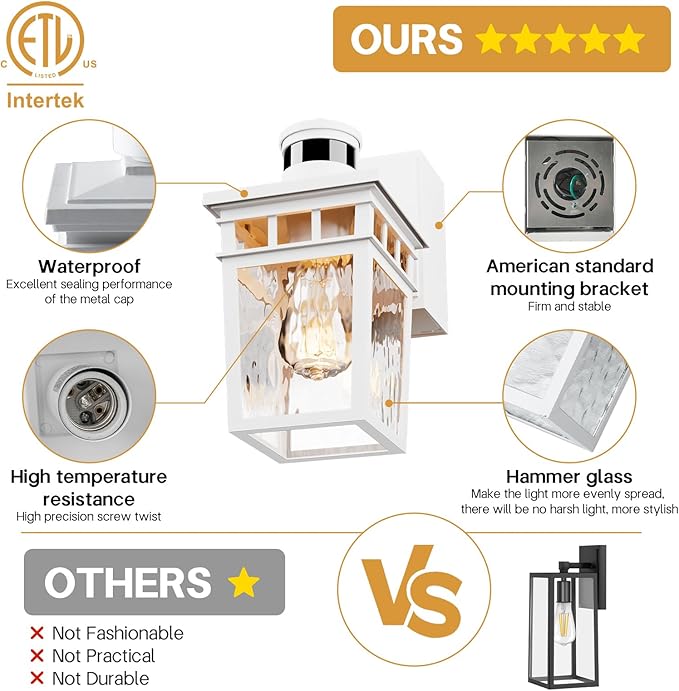 Porch Light Outdoor with GFCI Outlet - 3 Lighting Modes Exterior Light Fixture Dusk to Dawn Motion Sensor Wall Mount Outside Lights for HouseGarageFront Door Patio