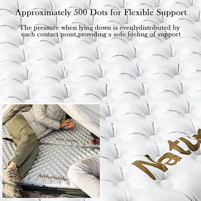 Naturehike 5.8/8.8 R-Value Camping Sleeping Pad3.1-4.7 Ultra-Thick1-1.4LB Ultralight Camping Mat with Inflatable BagBackpacking Inflatable Foam Camping Mat for CarHiking