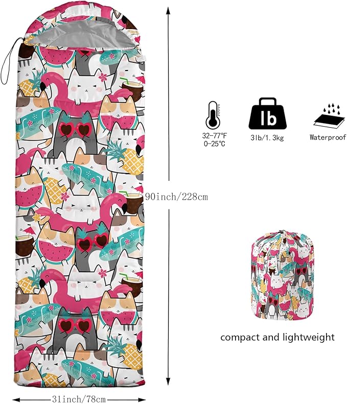 Print sleeping bagsleeping bagsOutdoor Camping Sleeping BagSuitable For Children Boys And Girls PortableWaterproofCompact And LightweightGreat For Outdoor CampingBackpacking And Hiking