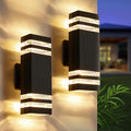 LMP 2 Packs Outdoor Wall Lights Up and Down LED Porch Lights IP65 Waterproof Aluminum Exterior Lighting Fixtures Outdoor Sconces Wall Lighting for House Front Door Garage (3000K Bulbs Included)