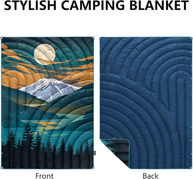 Camping BlanketLightweight Puffy Printed Camping Blanket Packable Outdoor Blanket for CampingTraveling Stadium Hiking Picnics