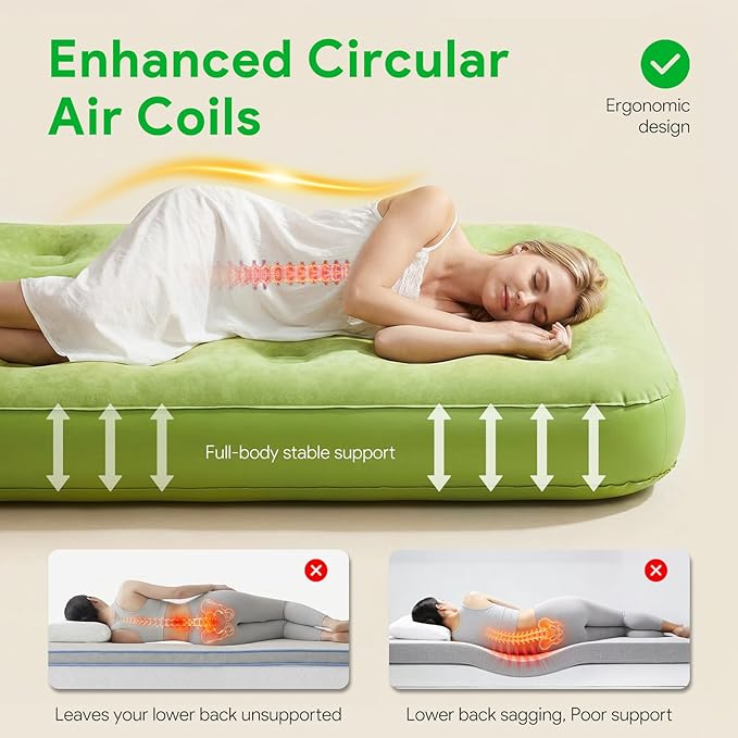 Minthouz Self Inflating Sleeping Pad with Electric Pump One-Click Inflate/Deflate 1-2 Mins 9.8 Ultra-Thick Camping Sleeping Pad for Car Travel Tent
