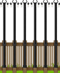 LETIANPAI 6 Pack String Light Poles5 Ft Metal Poles with Fence Bracket for Outdoor String LightsOutdoor Light Poles with ForkPoles/Post/Stand for Outside
